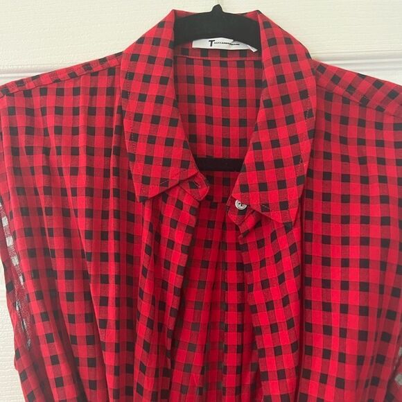 T by Alexander Wang Checkered Wrap Shirt - Picture 7 of 9
